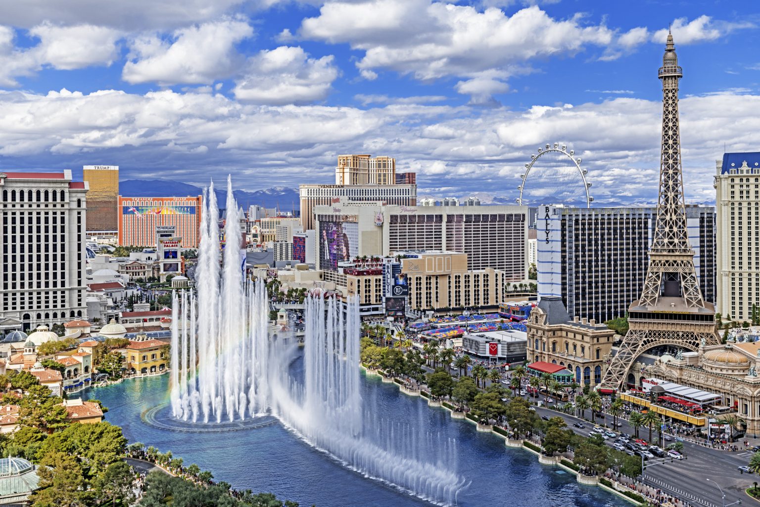 El Strip de Las Vegas de día, vista aérea